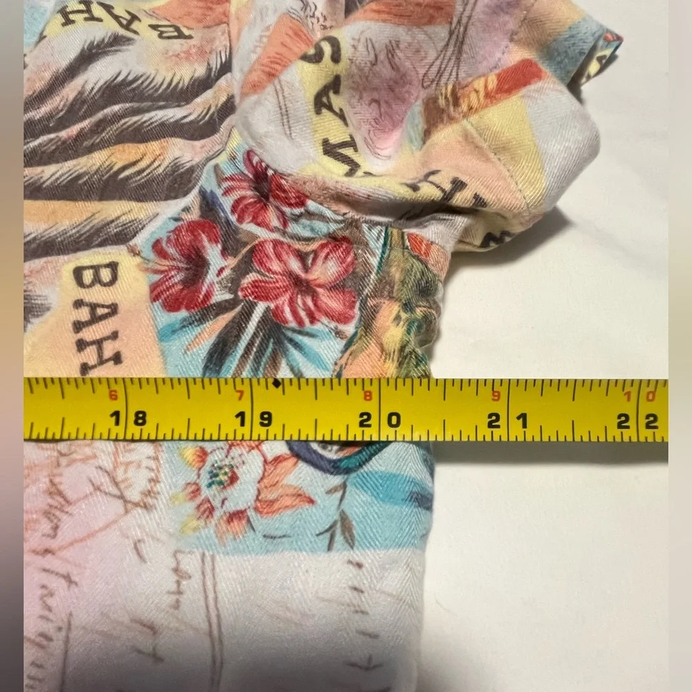 Caribbean Joe Women’s Multicolor Tropical Bahamas SS Button-Down Shirt Size L - Picture 11 of 12